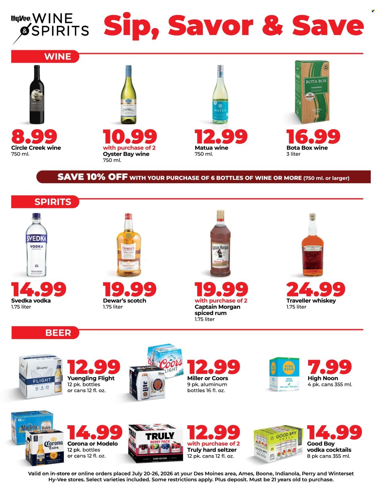 HY-VEE ad - Wine & Spirits Specials