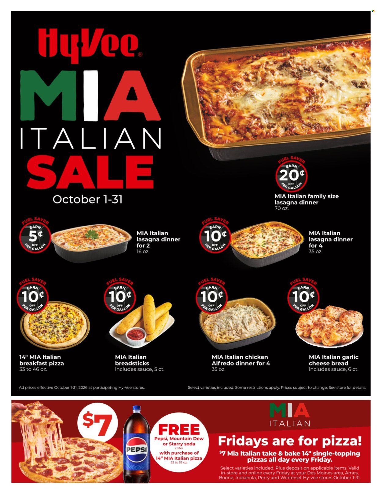 HY-VEE ad - Mia Italian Sale