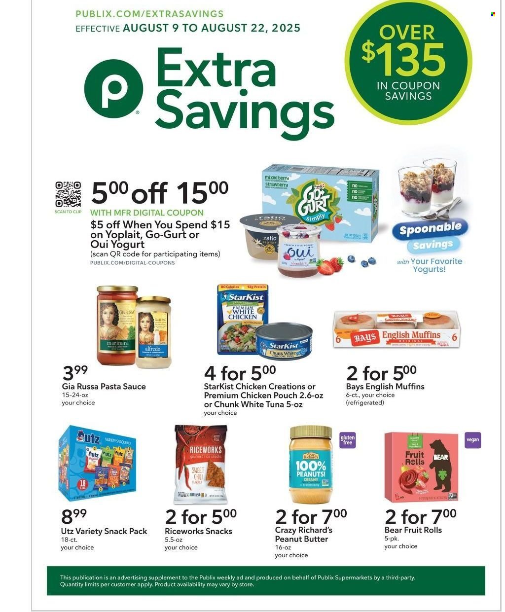 PUBLIX ad - Extra Savings (2025-08-09 - 2025-08-22) | 1