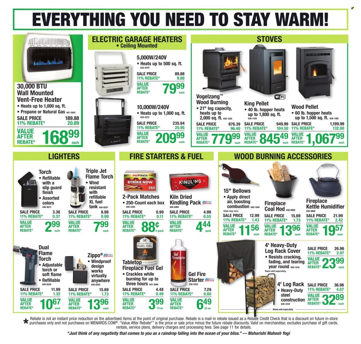 MENARDS ad - 11% Rebate* Sale