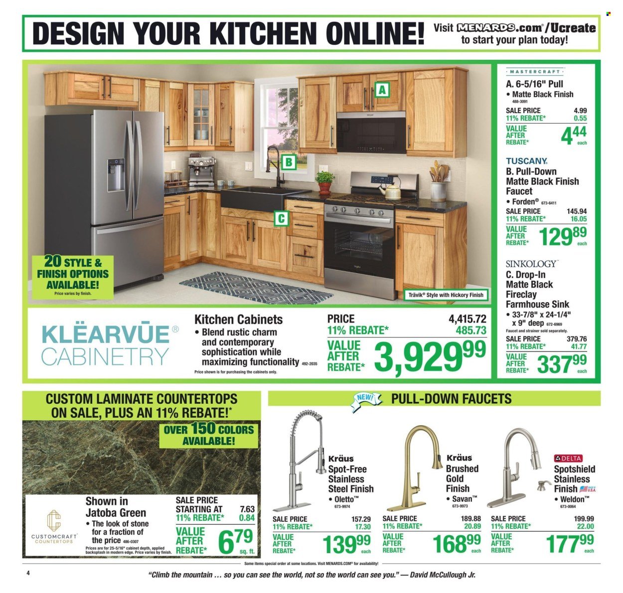 MENARDS ad - 11% Rebate* Sale