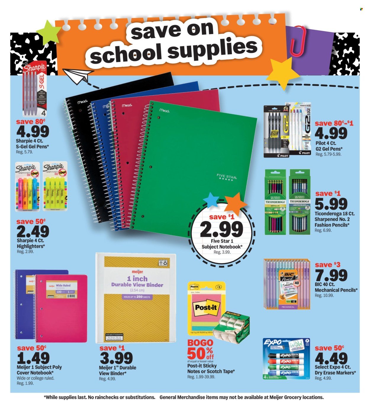 MEIJER ad - Back to School Deals