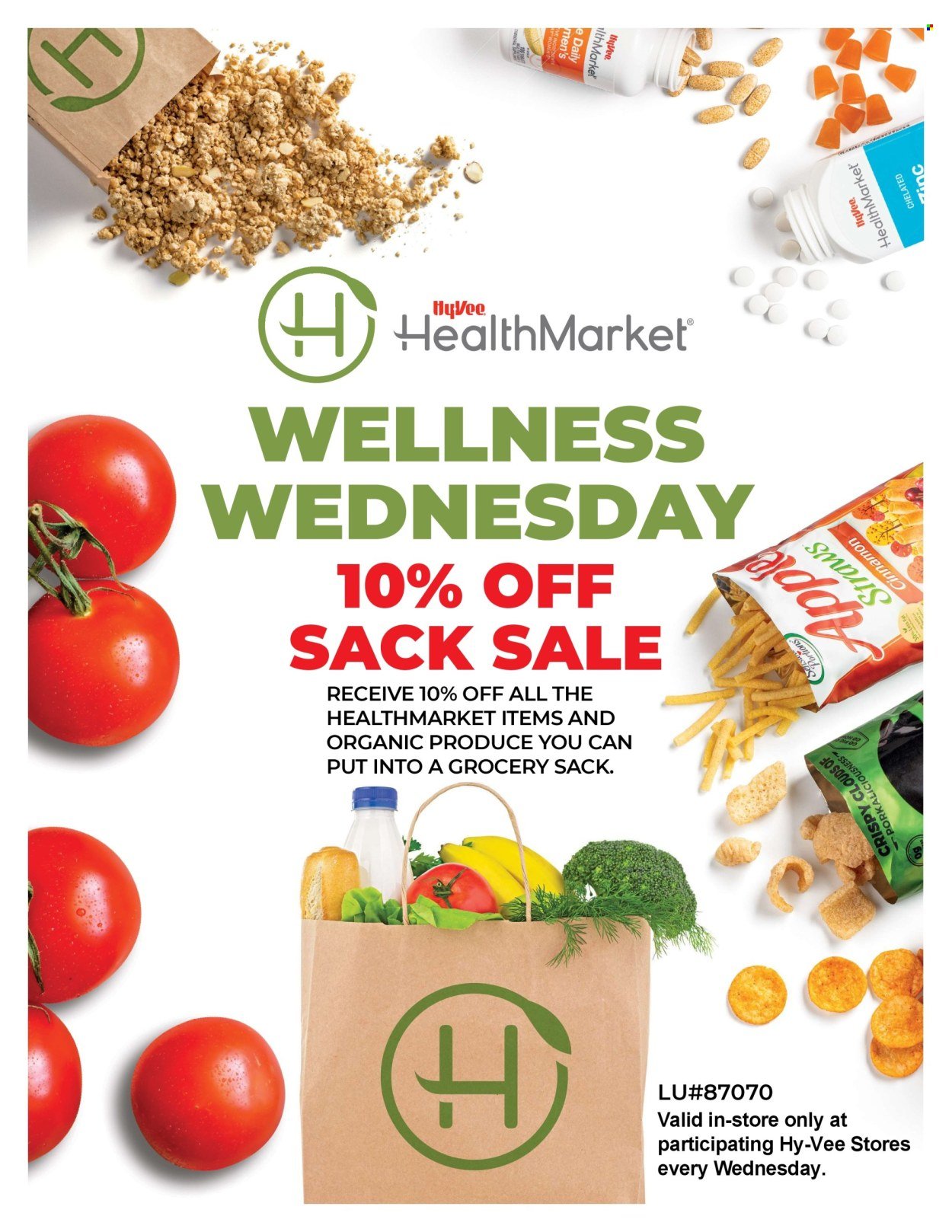 HY-VEE ad - Wellness Wednesdays - Sack Sale