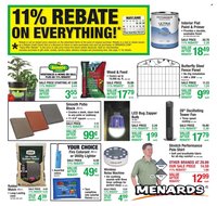 MENARDS ad - 11% Rebate* Sale