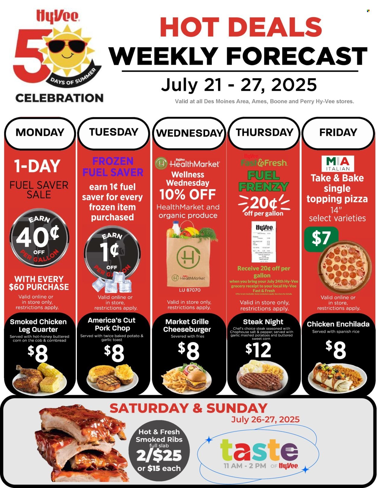 HY-VEE ad - 50 Days of Summer Hot Deals (2025-07-21 - 2025-07-27) | 1
