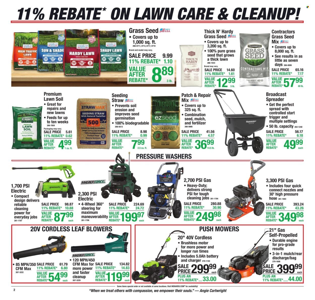 MENARDS ad - 11% Rebate* Sale