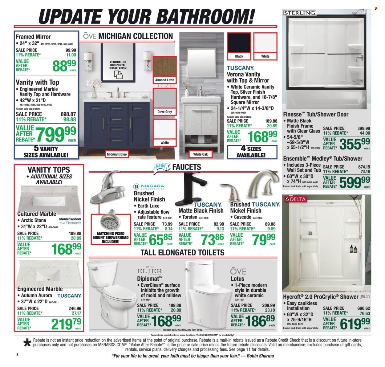 MENARDS ad - 11% Rebate* Sale