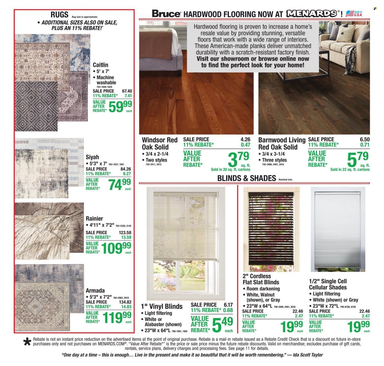 MENARDS ad - 11% Rebate* Sale