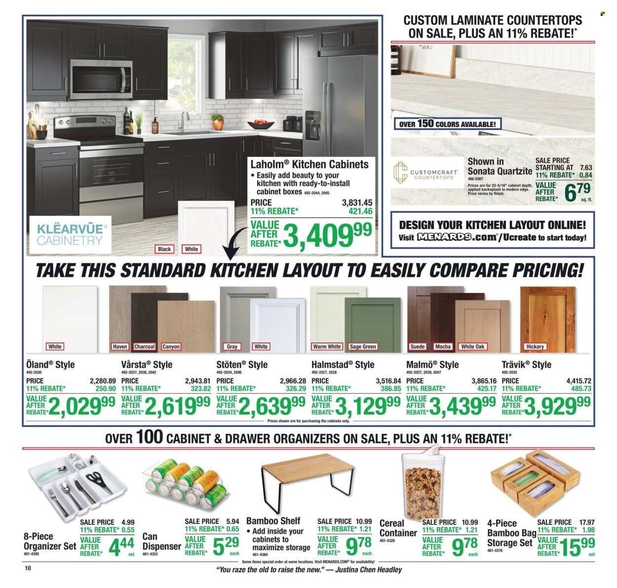 MENARDS ad - 11% Rebate* Sale