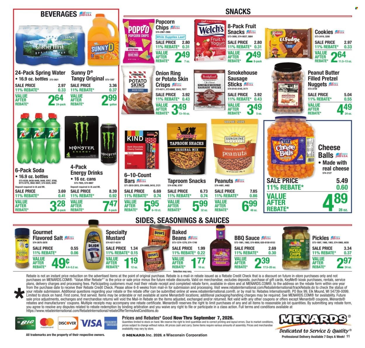 MENARDS ad - 11% Rebate* Sale