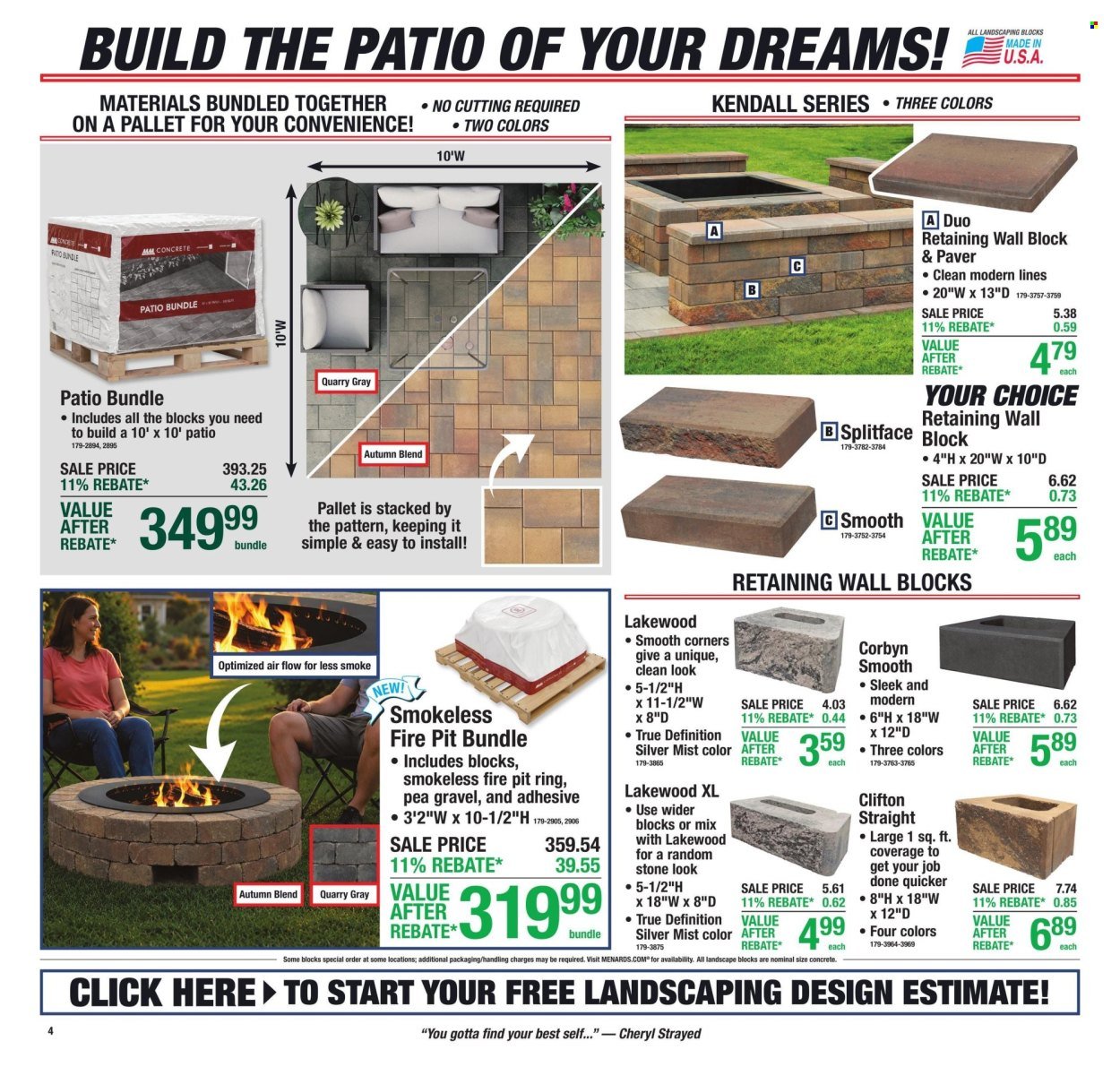 MENARDS ad - 11% Rebate* Sale