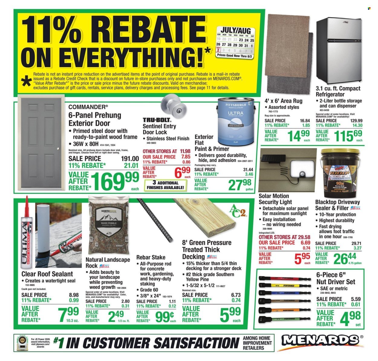 MENARDS ad - 11% Rebate* Sale