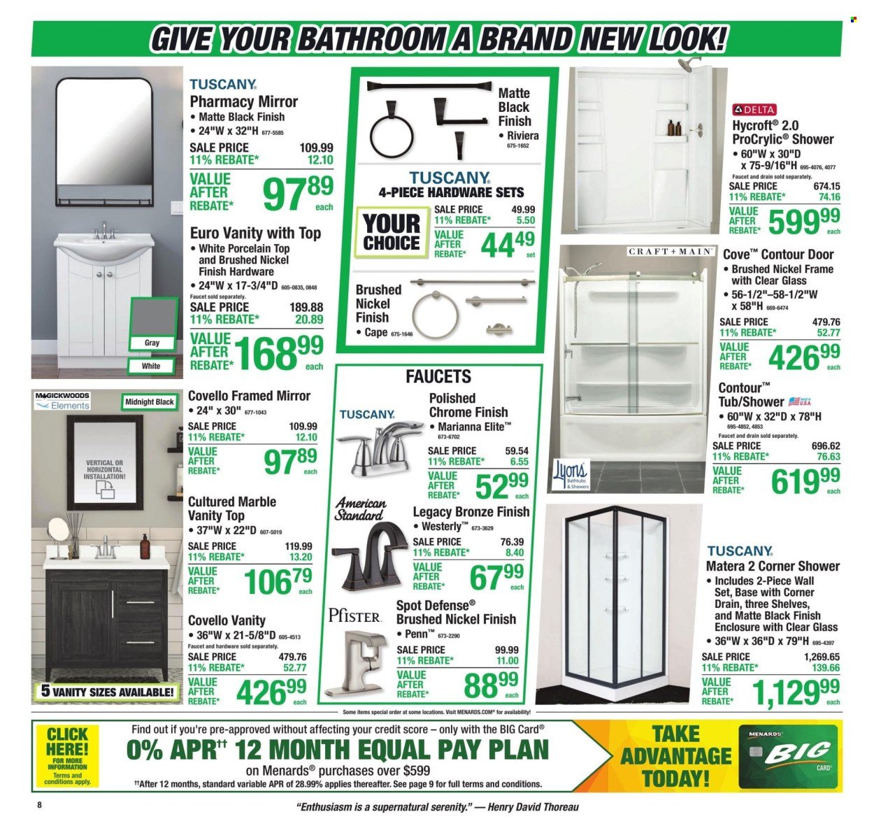 MENARDS ad - 11% Rebate* Sale