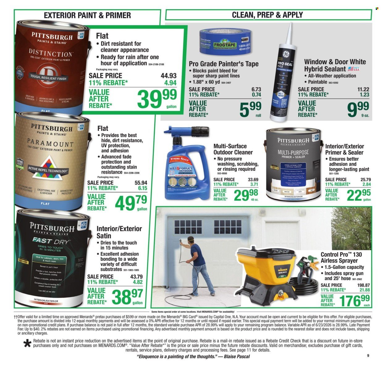 MENARDS ad - 11% Rebate* Sale