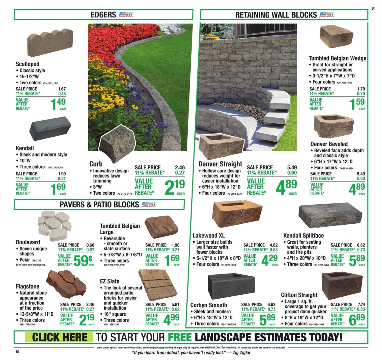 MENARDS ad - 11% Rebate* Sale
