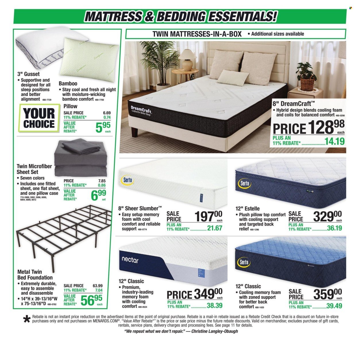 MENARDS ad - 11% Rebate* Sale