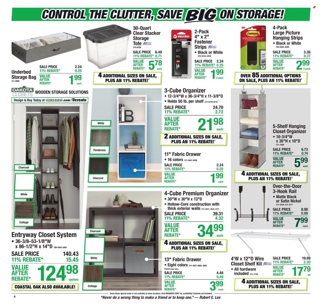 MENARDS ad - 11% Rebate* Sale