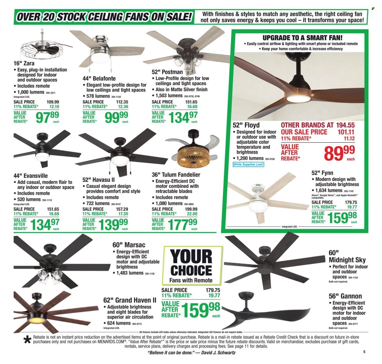 MENARDS ad - 11% Rebate* Sale