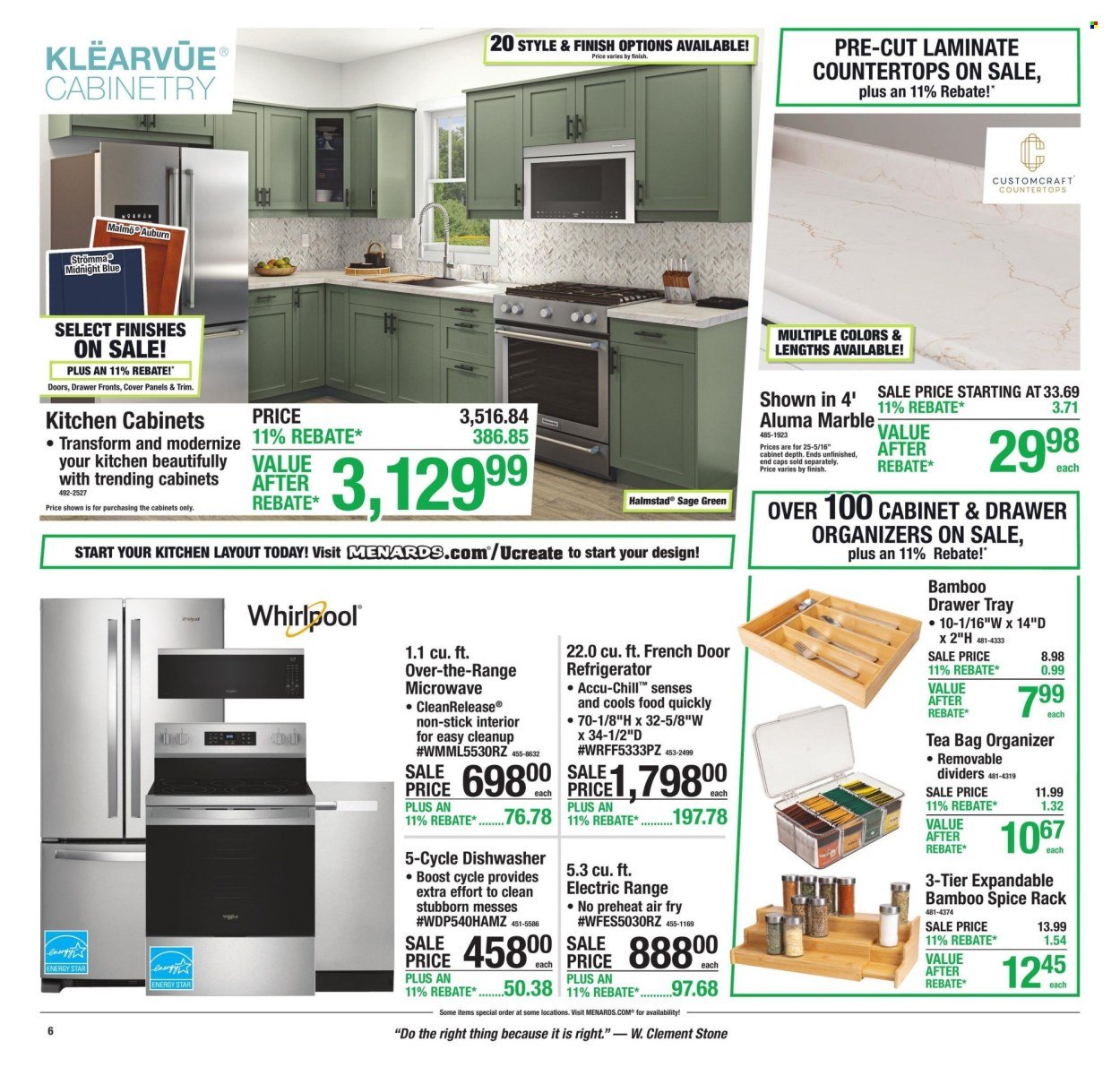 MENARDS ad - 11% Rebate* Sale
