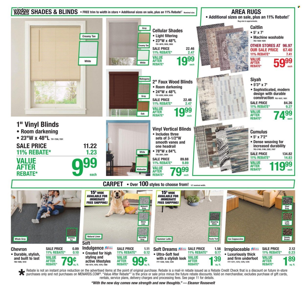 MENARDS ad - 11% Rebate* Sale