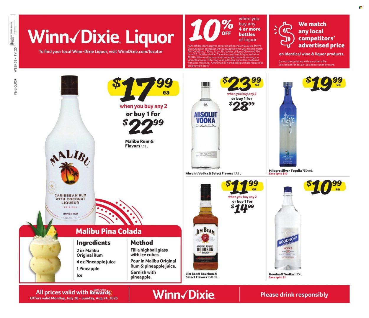 WINN DIXIE ad - Alcohol Flyer (2025-07-28 - 2025-08-24) | 1