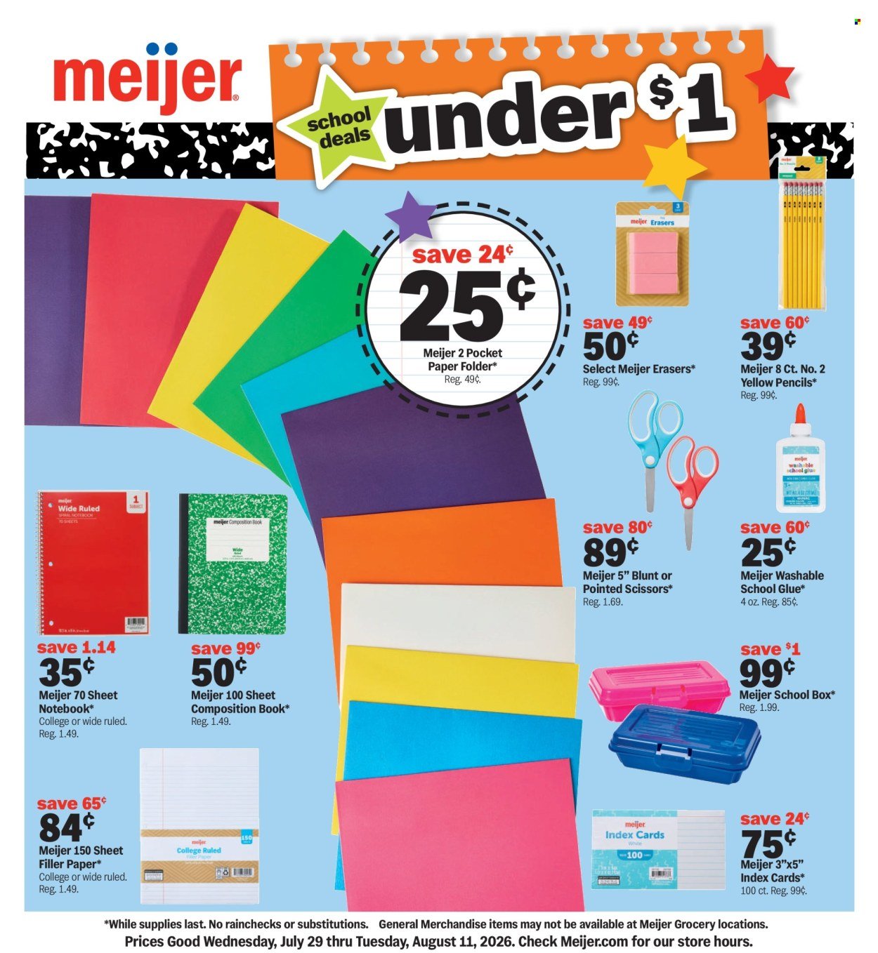 MEIJER ad - Back to School Deals