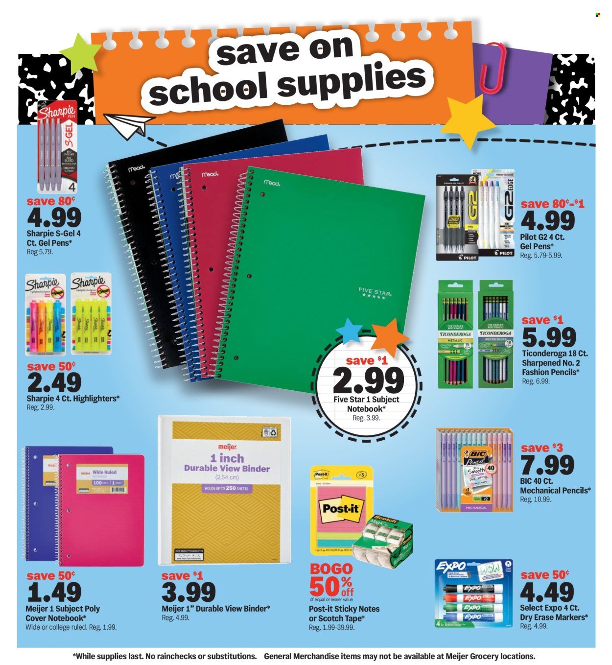 MEIJER ad - Back to School Deals