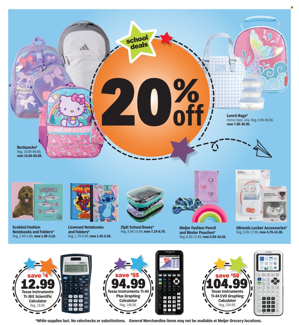MEIJER ad - Back to School Deals