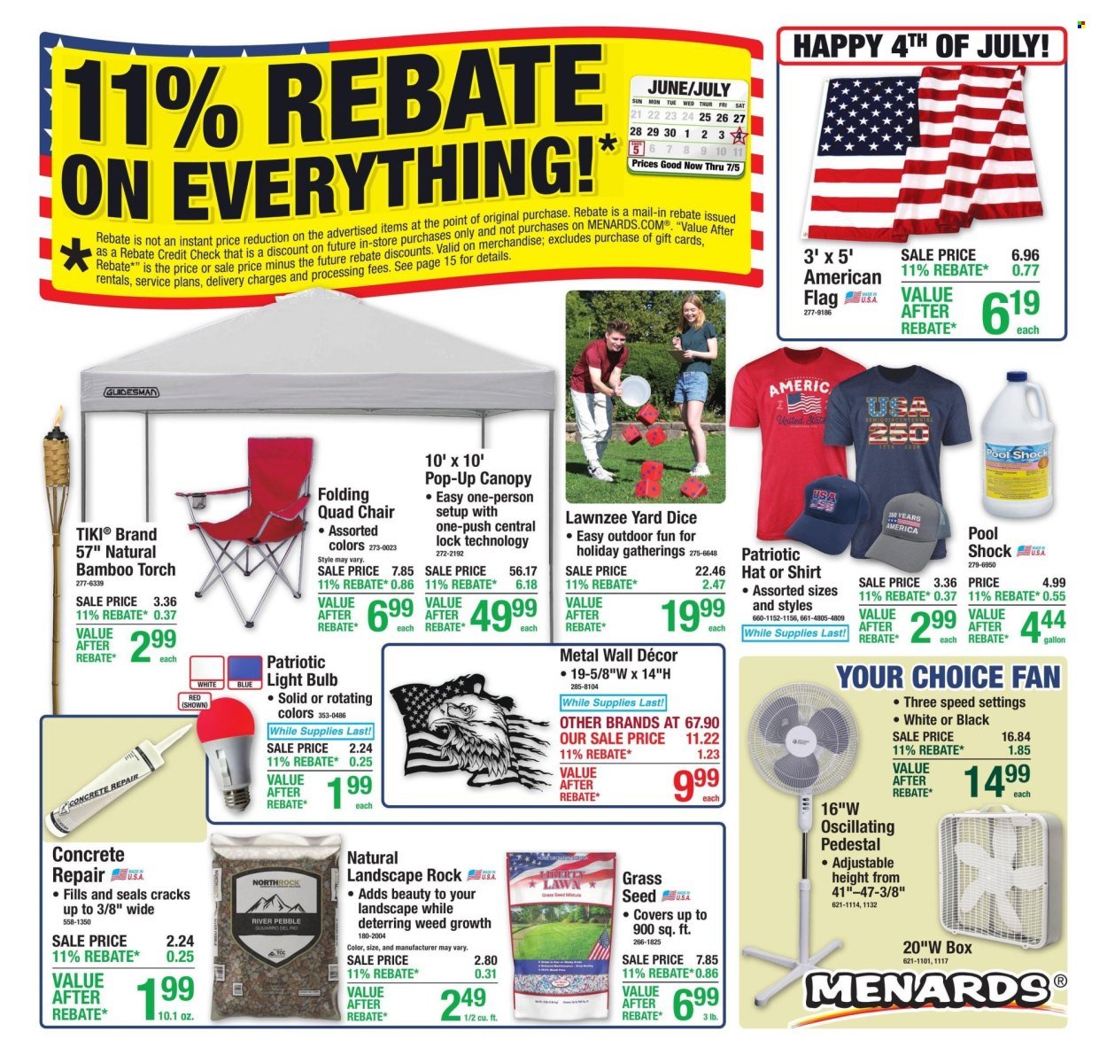 MENARDS ad - 11% Rebate* Sale
