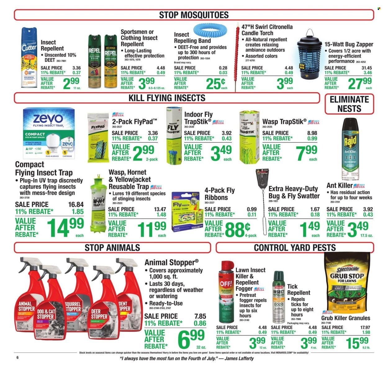 MENARDS ad - 11% Rebate* Sale