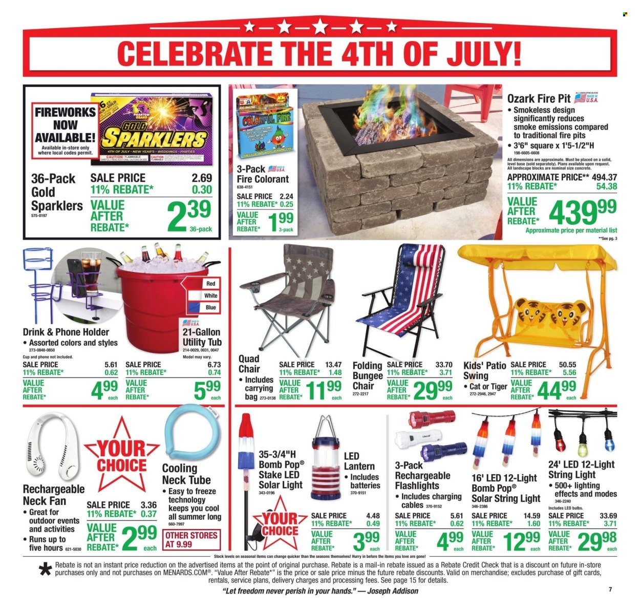 MENARDS ad - 11% Rebate* Sale
