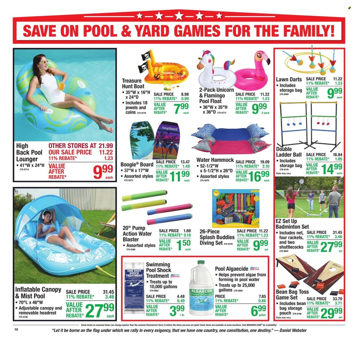 MENARDS ad - 11% Rebate* Sale
