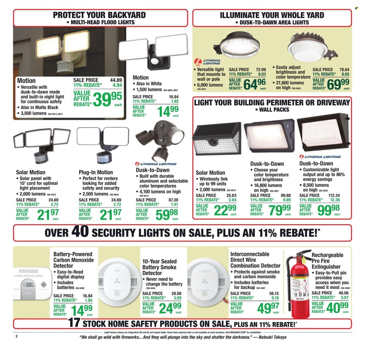MENARDS ad - 11% Rebate* Sale