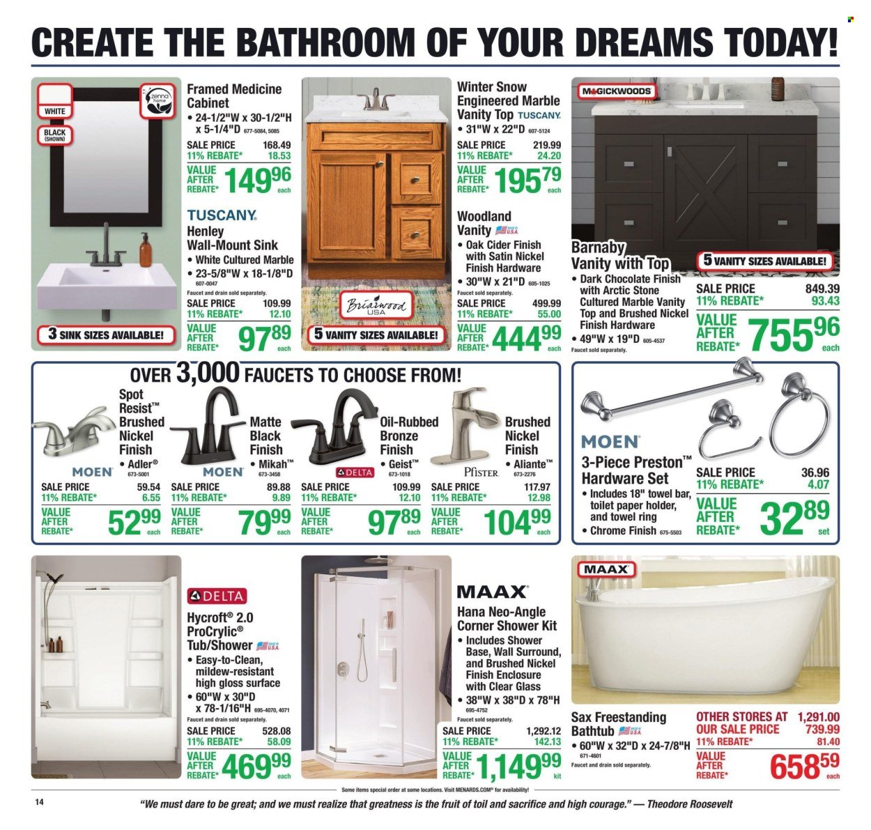 MENARDS ad - 11% Rebate* Sale