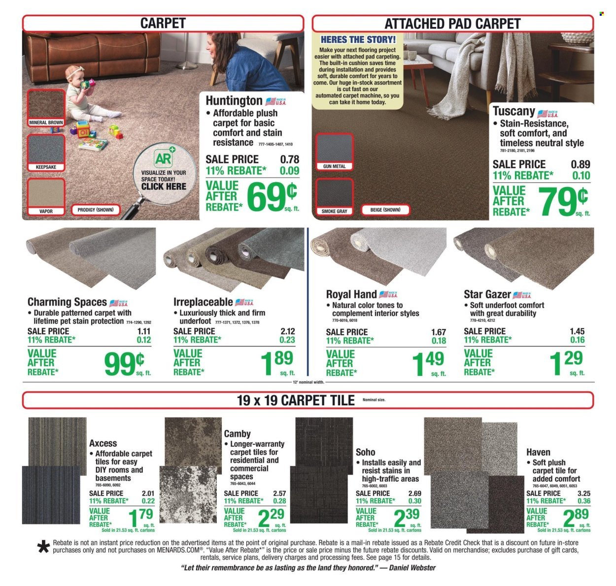 MENARDS ad - 11% Rebate* Sale