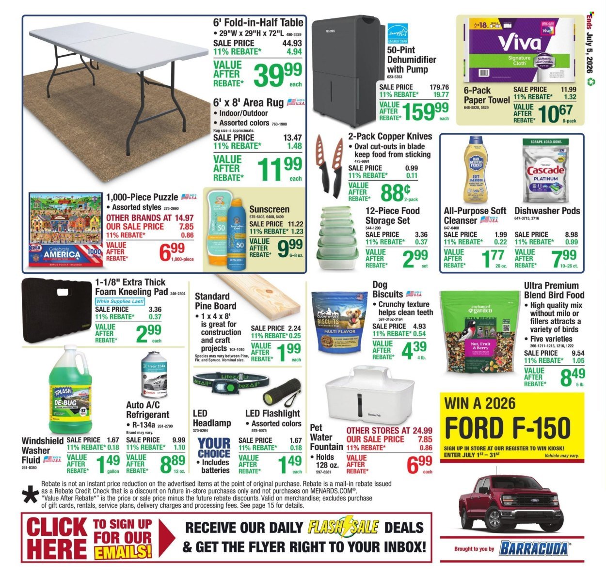 MENARDS ad - 11% Rebate* Sale