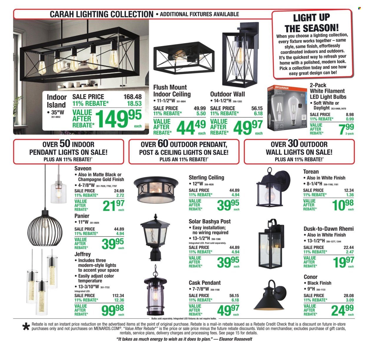 MENARDS ad - 11% Rebate* Sale