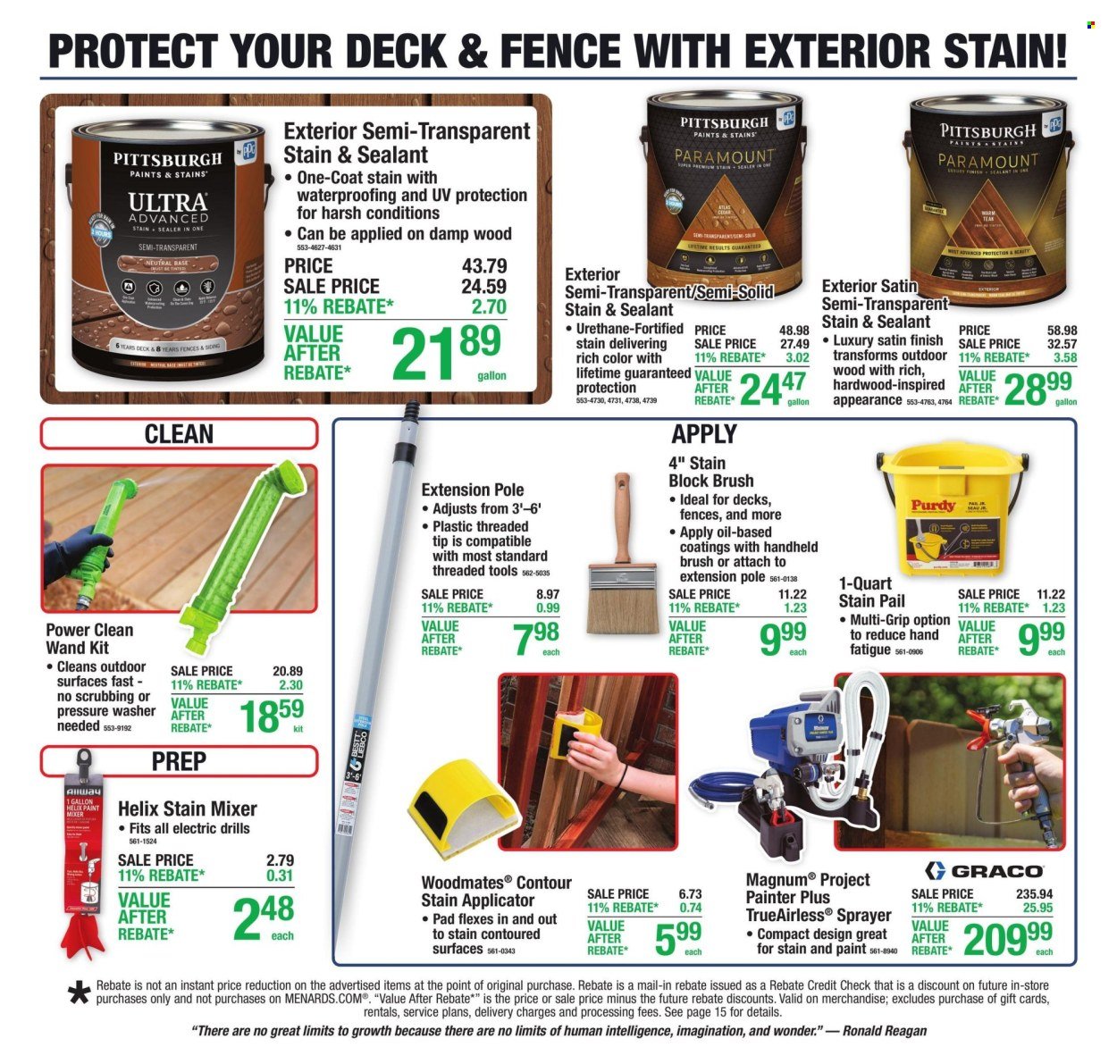 MENARDS ad - 11% Rebate* Sale