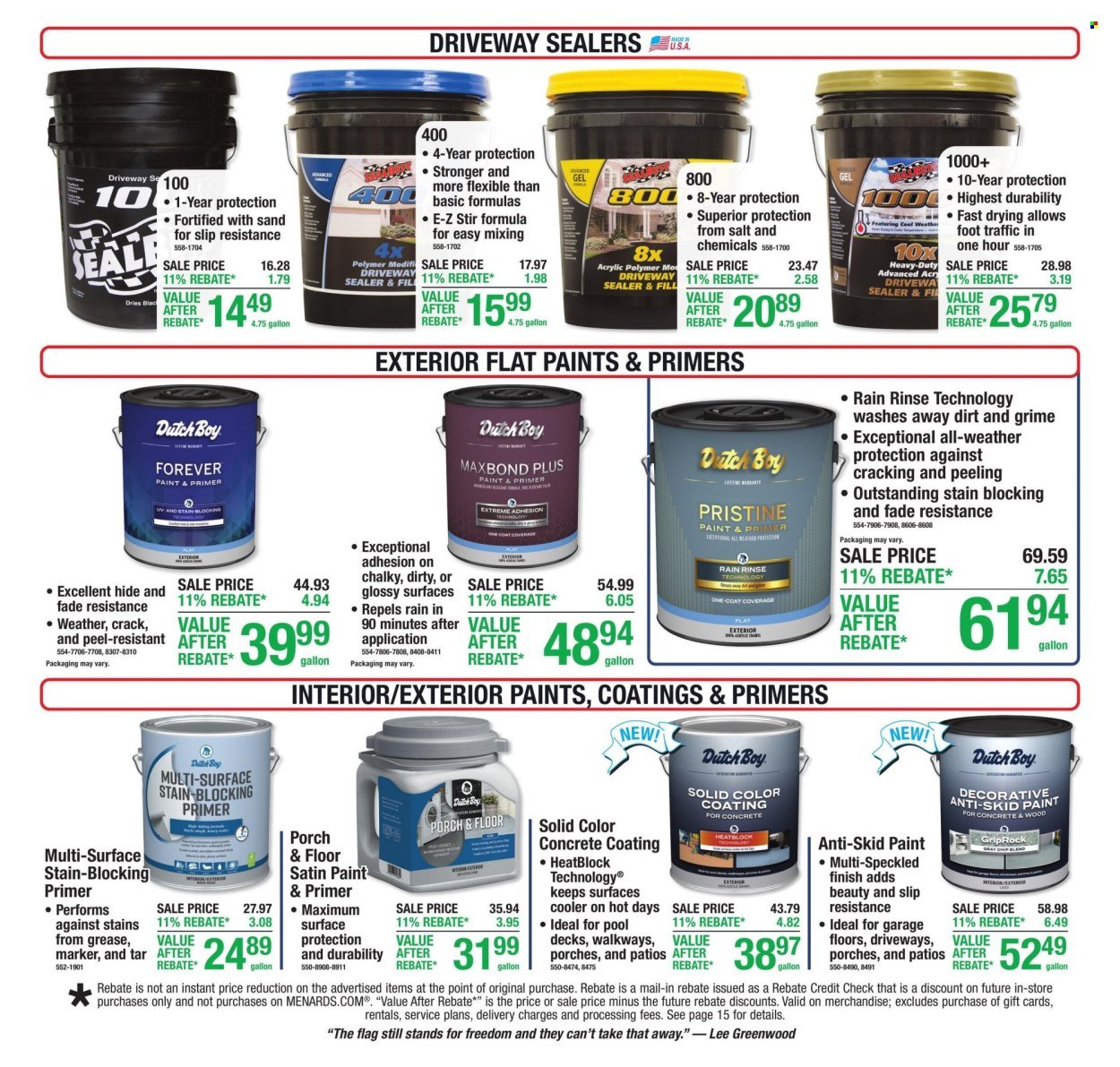MENARDS ad - 11% Rebate* Sale