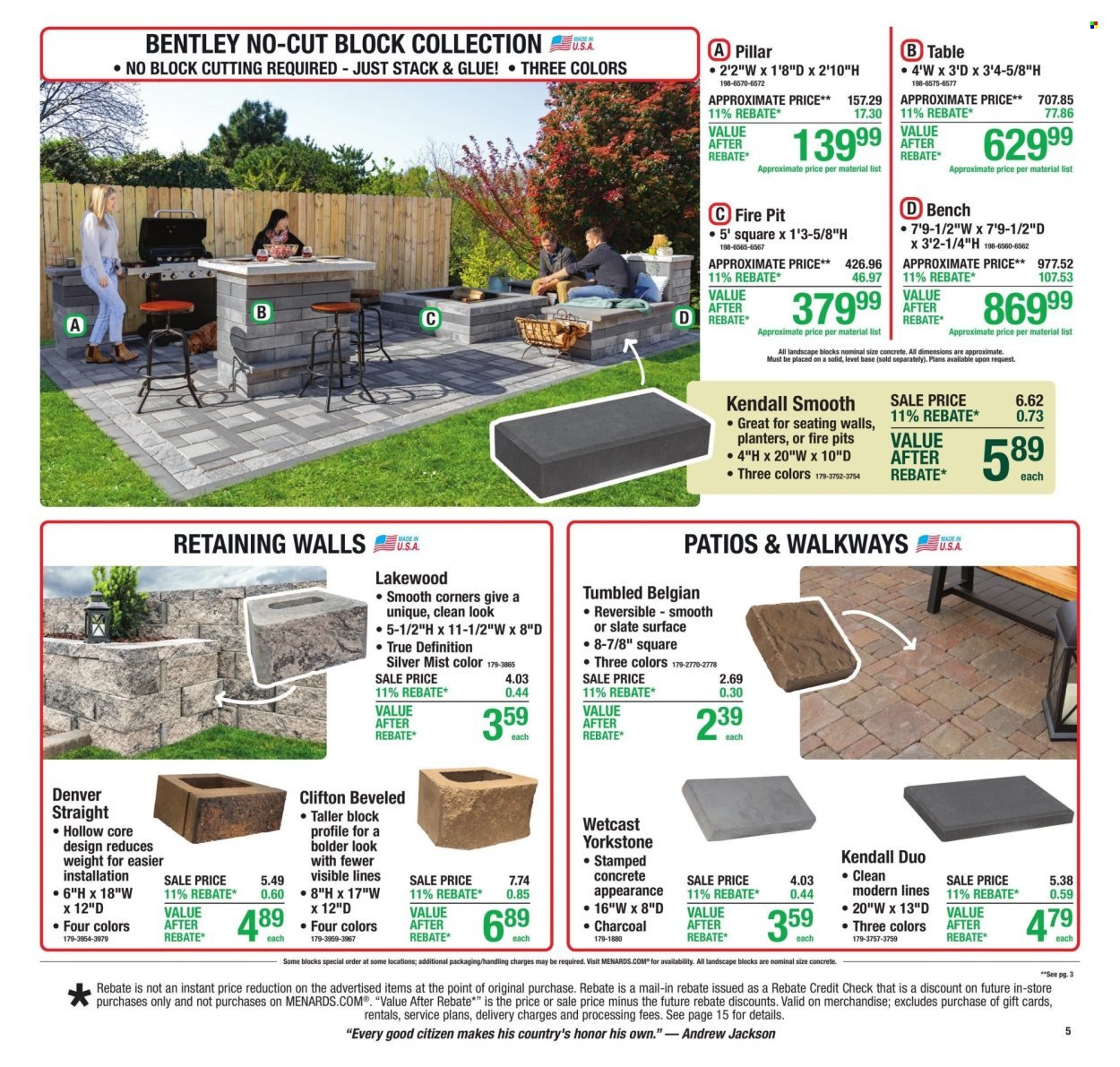 MENARDS ad - 11% Rebate* Sale