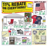MENARDS ad - 11% Rebate* Sale