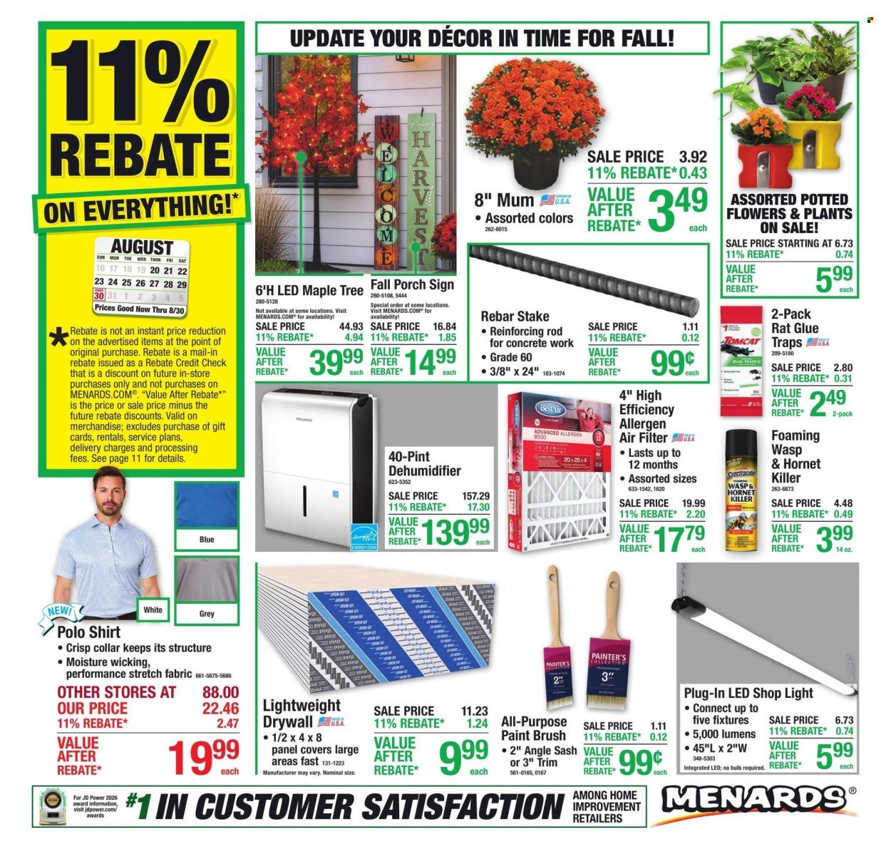 MENARDS ad - 11% Rebate* Sale