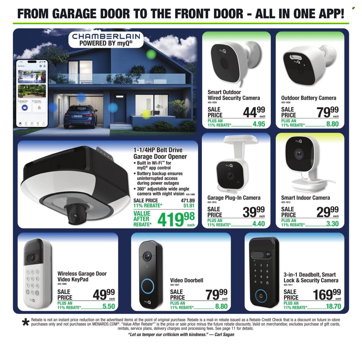 MENARDS ad - 11% Rebate* Sale