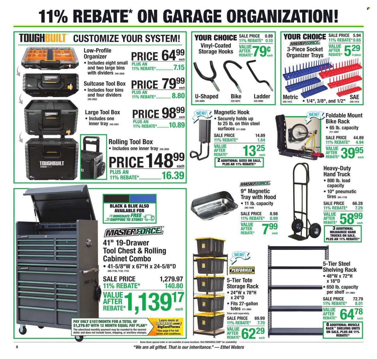 MENARDS ad - 11% Rebate* Sale