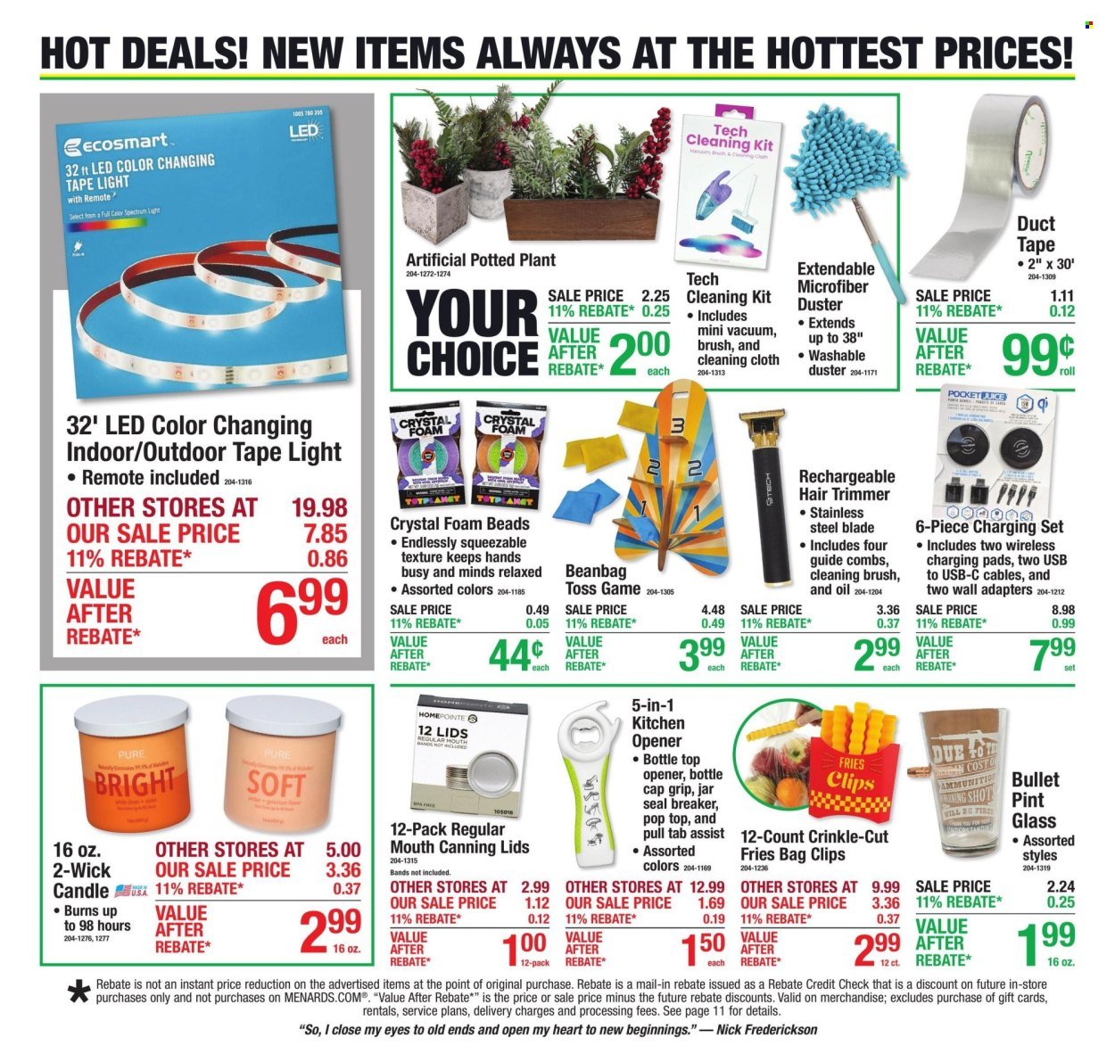 MENARDS ad - 11% Rebate* Sale
