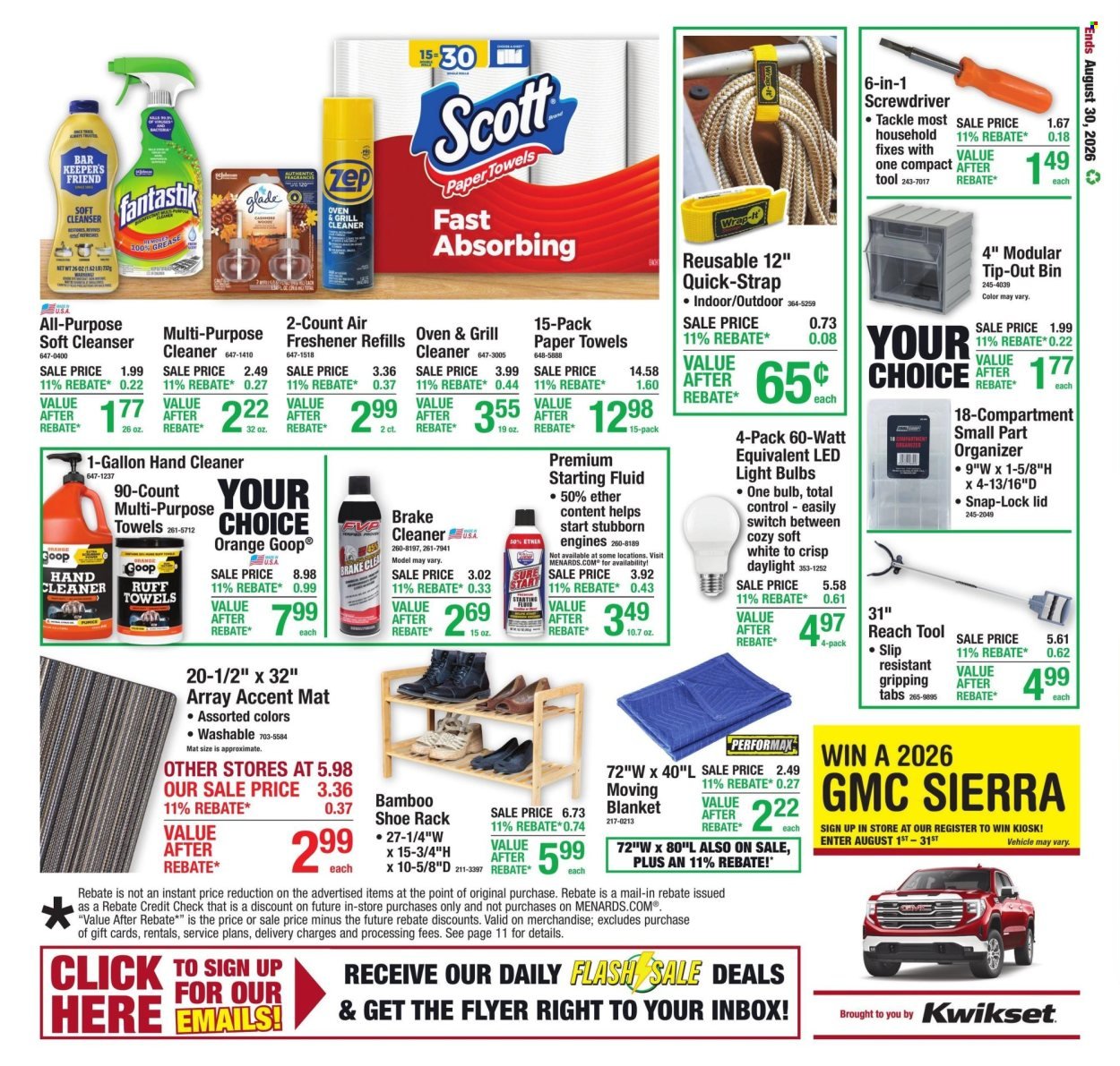 MENARDS ad - 11% Rebate* Sale