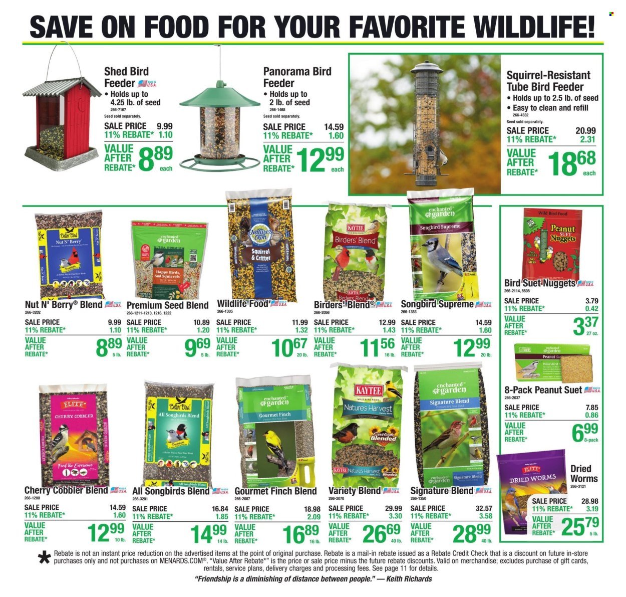 MENARDS ad - 11% Rebate* Sale