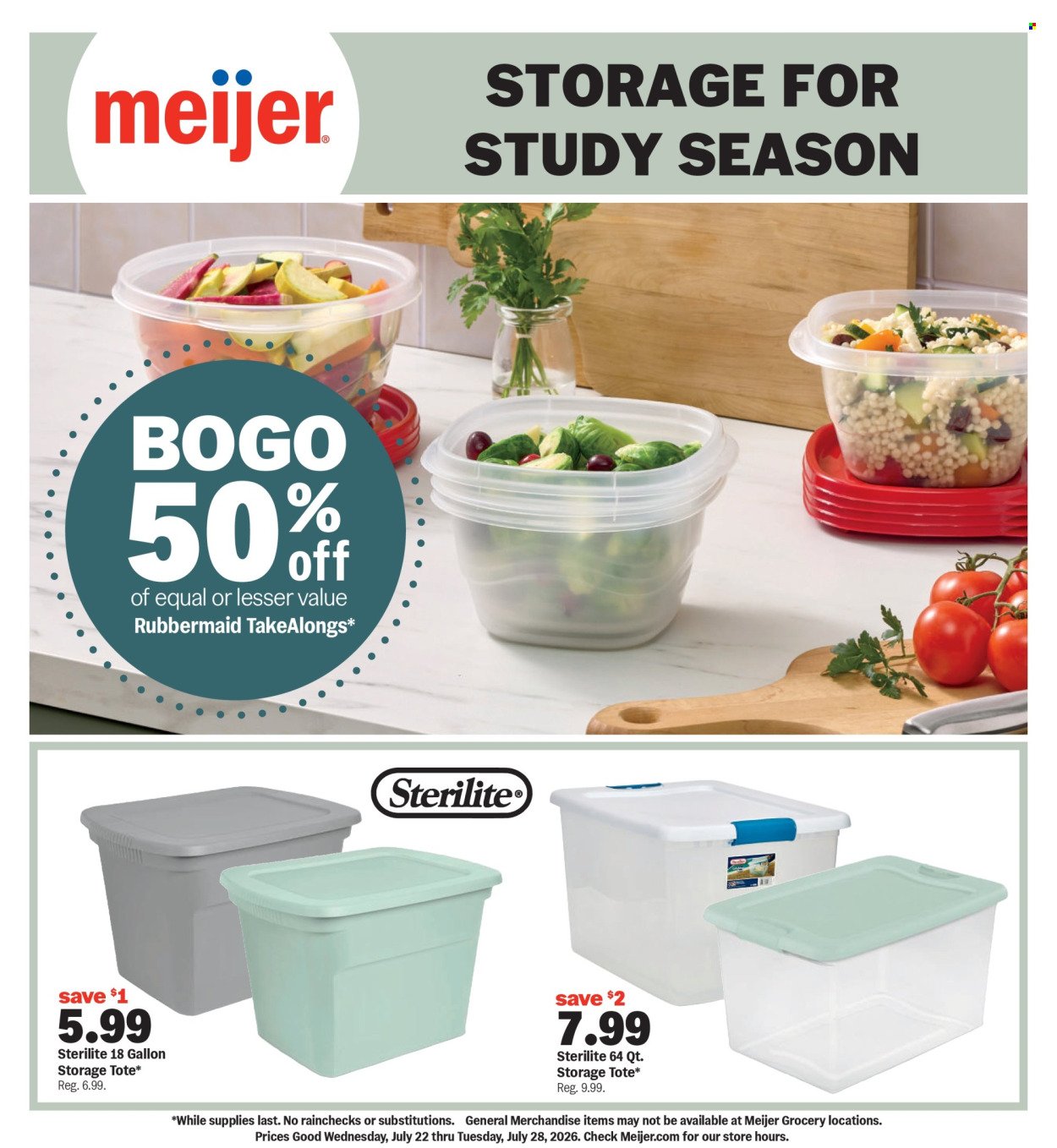 MEIJER ad - Storage for Study Season