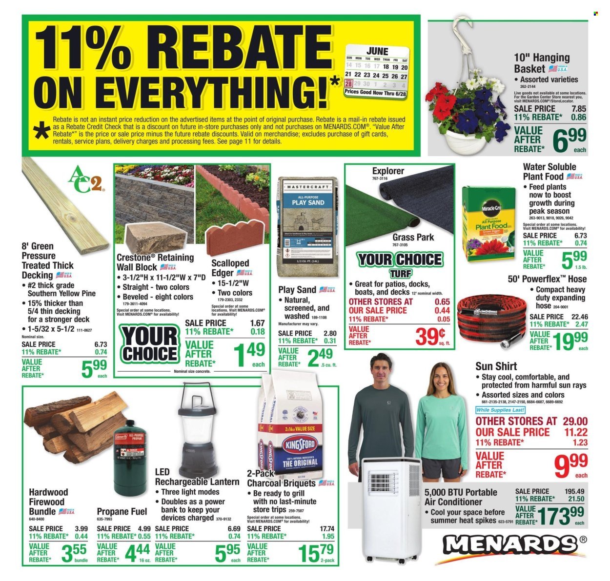 MENARDS ad - 11% Rebate* Sale