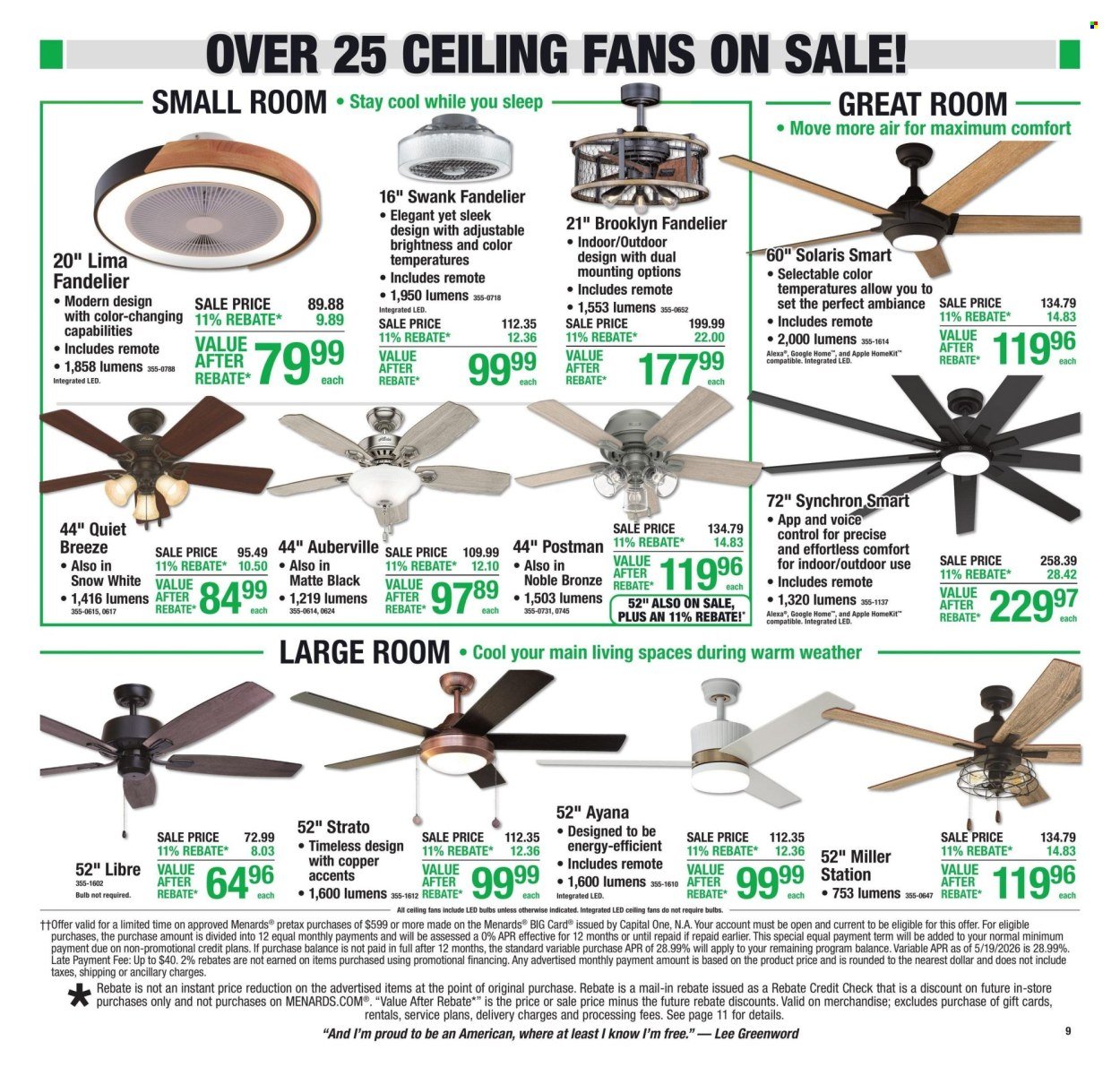 MENARDS ad - 11% Rebate* Sale